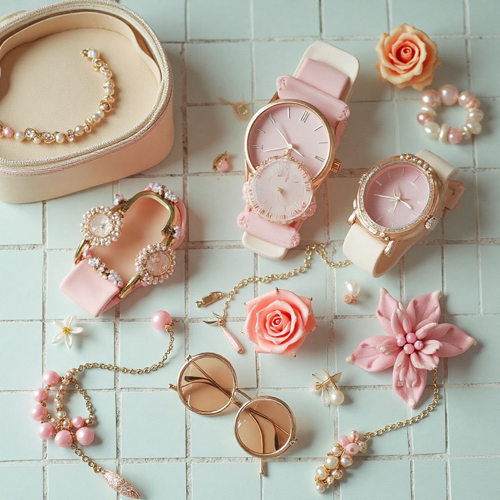 Pastel colored retro accessories